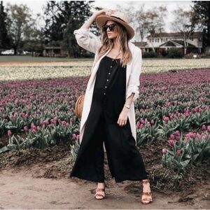 hatch jasmine wide leg jumper jumpsuit button down maternity